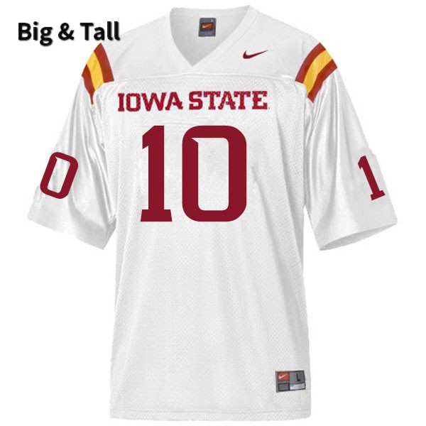 Iowa State Cyclones Men's #10 Darien Porter Nike NCAA Authentic White Big & Tall College Stitched Football Jersey GV42M44HA